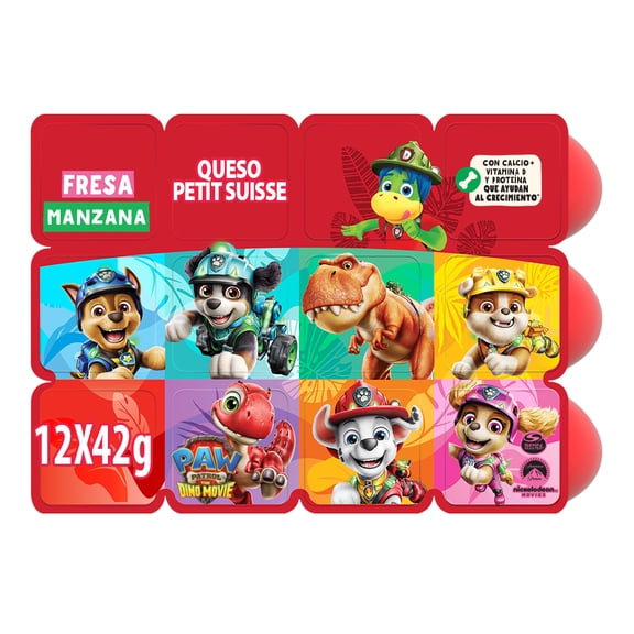 Queso petit suisse Danonino fresa manzana 12 pzas de 42 g c/u