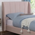 thumbnail image 3 of Furniture of America Royl Fabric Wingback Light Pink Twin Bed and Care Kit, 3 of 10