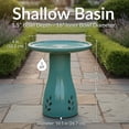 thumbnail image 6 of Sunnydaze Classic Freestanding Ceramic Outdoor Bird Bath, UV-Resistant Seafoam Finish, 6 of 17
