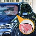 thumbnail image 4 of Foldable Car Windshield Sunshade UV Sun Visor Protector Blocks UV Rays Keeps Vehicle Cool 57x31.5 Inch Frenchie Squad Love Hearts, 4 of 8