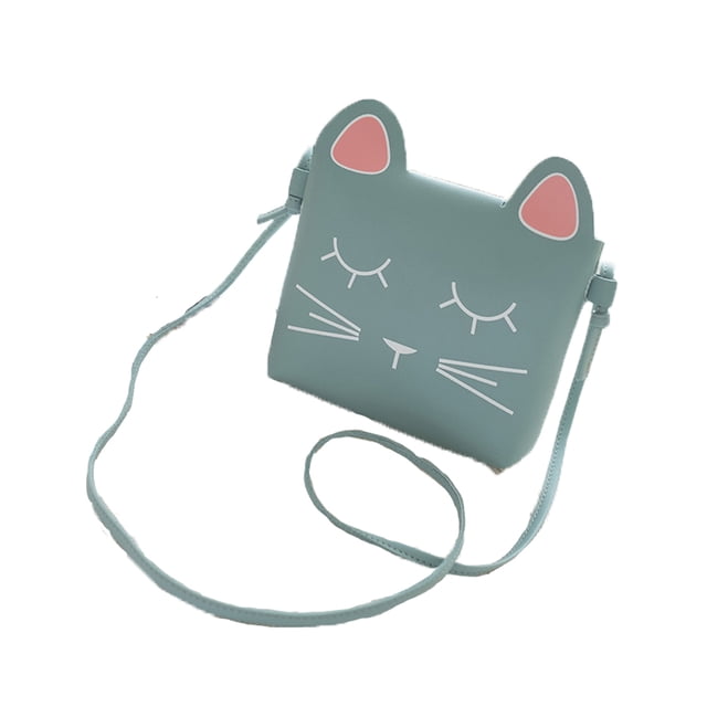 Lindo bolso bandolera con forma de gato, monedero para niñas pequeñas