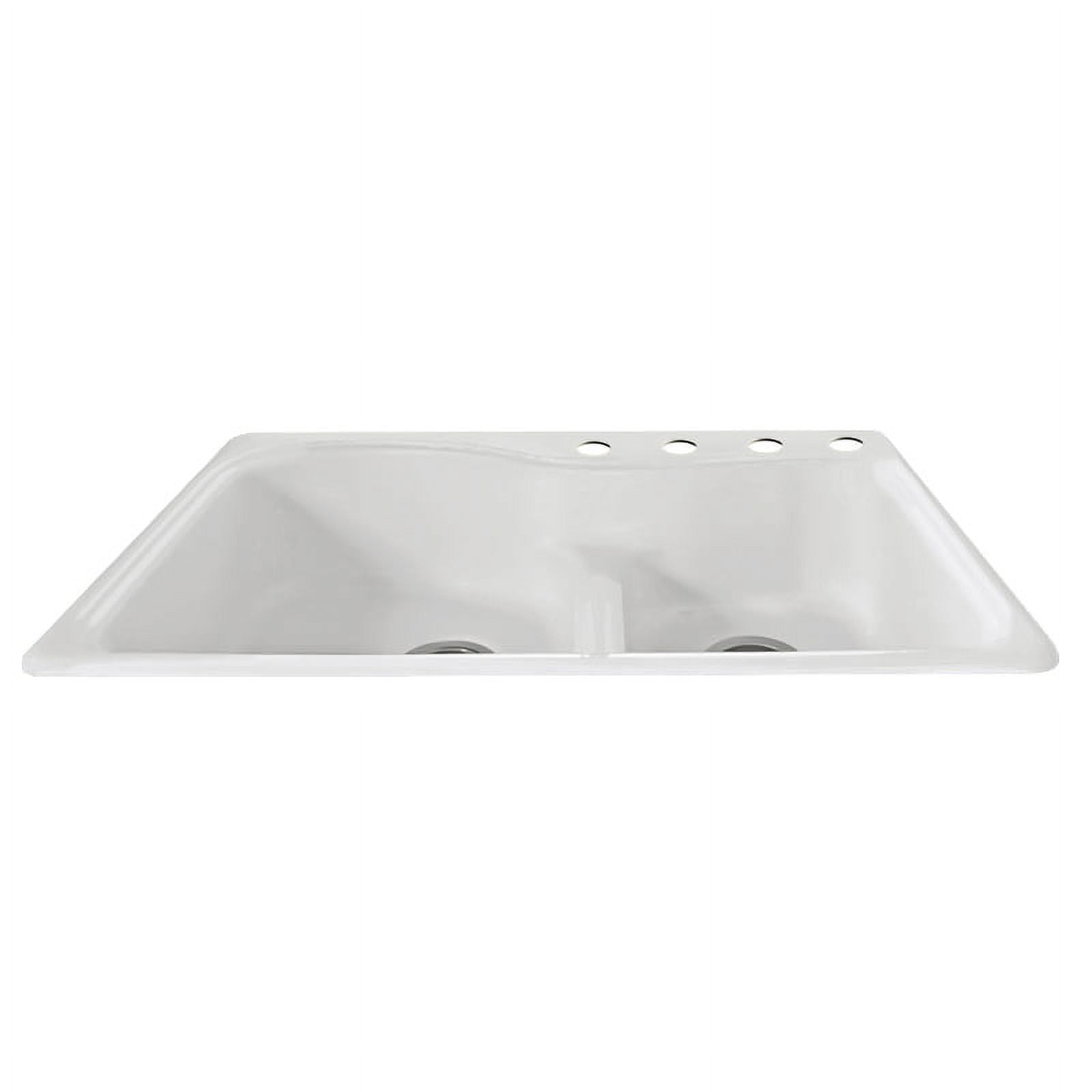 Miseno MCI75-4TM-LD-78 33" Double Basin Drop In Cast Iron Kitchen Sink; Black