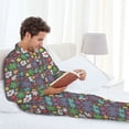 thumbnail image 6 of Picia Daisies Flowers Pattern Men’s Long-Sleeve Sleepwear Set - Soft 2-Piece Loungewear with Pockets, Comfy PJs for Relaxing Nights-Small, 6 of 7