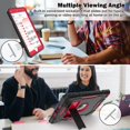 thumbnail image 4 of Funda ZoneFoker para iPad 9ª, 8ª y 7ª generación 10.2 con soporte, color negro y rojo, 4 of 7