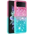 thumbnail image 3 of Clear Case for Samsung Galaxy Z Flip4 5G, Bling Gradient Quicksand Glitter Soft TPU Bumper Shockproof Phone Case Cover for Samsung Galaxy Z Flip 4 JB Powder Blue, 3 of 14