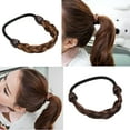 thumbnail image 4 of SPRING PARK Elastic Faux Wig Synthetic Hair Braided Headband Ponytail Holder Hairpiece Rope Natural, 4 of 7