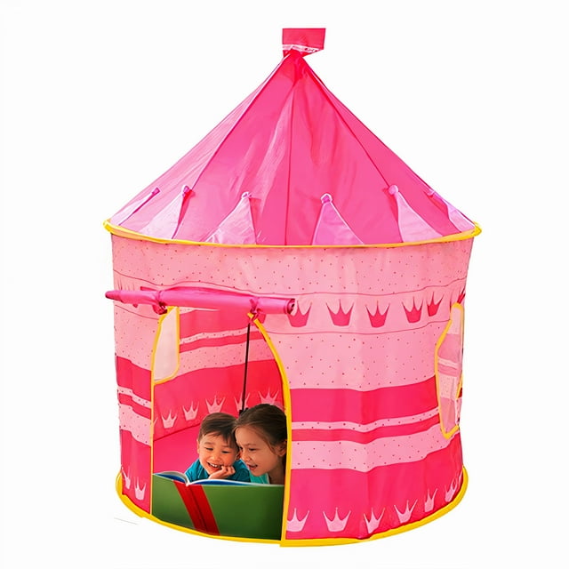 Casa de Campaña para Niños de Castillo de Princesas para Juego de Niños para Jugar en Interiores y Exteriores. Bluelander Castillo Rosa
