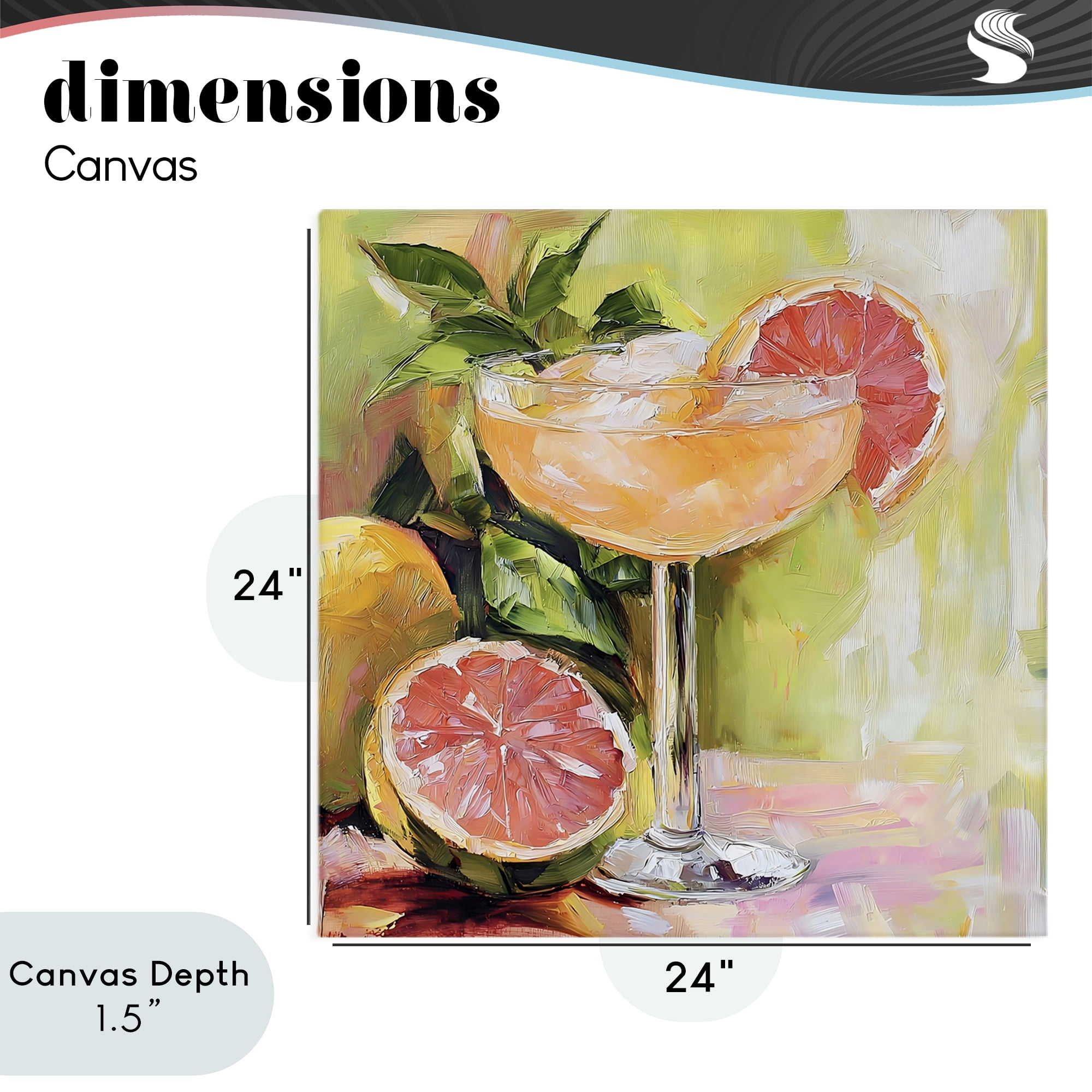 Stupell Industries Grapefruit Summer Cocktail Canvas Wall Art, design by Riley B