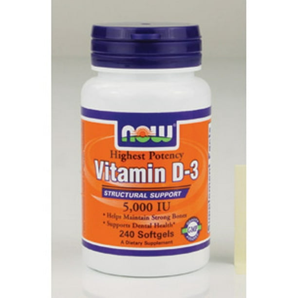 NOW, Vitamin D3 5000 IU 240 softgels