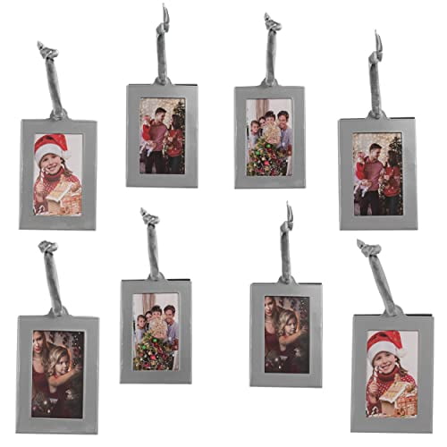 Klikel Picture Frames Ornament Silver Small Hanging Picture Frames Photo Ornaments for Tree