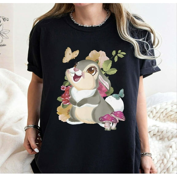 Retro Disney Bambi Thumper Floral T-shirt, Thumper And Butterfly Shirts, Birthday Gift Tee, Disneyland Family Trip
