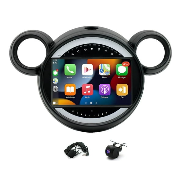 Android 15 Car Stereo 9-Inch Screen 2GB 32G Bluetooth WiFi for Mini Cooper 2011-2016 Wireless CarPlay Android Auto GPS FM/RDS SWC Split Screen AHD Cam
