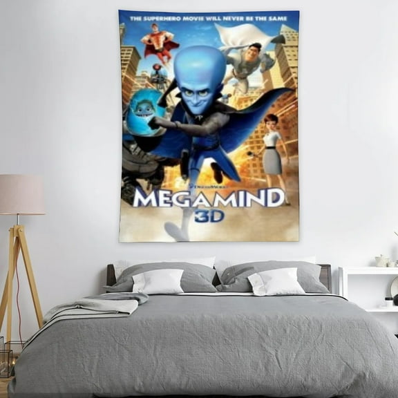 Tapestry for Megamind wall hanging Bedroom Dorm Funny Backgrounds Poster Wall Art Decorations Kids Girls Teens Gifts Funny 40×30 inch