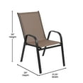 thumbnail image 6 of Flash Furniture 7-Piece Contemporary Aluminum Dining Furniture Sets Brown, 6 of 10