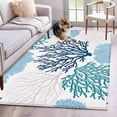thumbnail image 2 of Navy Blue Coastal Washable Rug 3x5 Area Rug for Living Room Bedroom Non Slip Indoor Floor Rectangle Carpet Soft Low Pile Large Turquoise Coral Ocean Modern Sea Entryway Rugs for Dining Room Office, 2 of 9