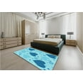 thumbnail image 5 of Ahgly Company Machine Washable Indoor Round Transitional Deep Sky Blue Area Rugs, 7' Round, 5 of 7