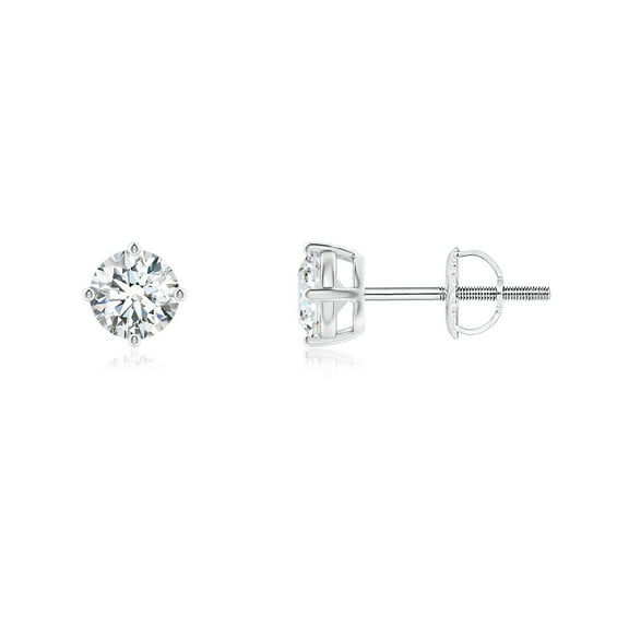 ANGARA Lab Grown Basket-Set Diamond Stud Earrings in Platinum for Women (Size-4.6mm| Color-F-G| Clarity-VS) | April Birthstone, Anniversary, Jewelry Gift for Women | Lab-Grown Diamond Earrings