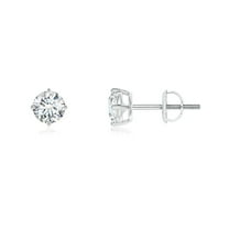 ANGARA Lab Grown Basket-Set Diamond Stud Earrings in Platinum for Women (Size-4.6mm| Color-F-G| Clarity-VS) | April Birthstone, Anniversary, Jewelry Gift for Women | Lab-Grown Diamond Earrings