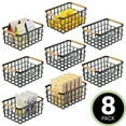 thumbnail image 2 of mDesign Metal Food Organizer Storage Basket - 8 Pack - Matte Black/Natural, 2 of 8