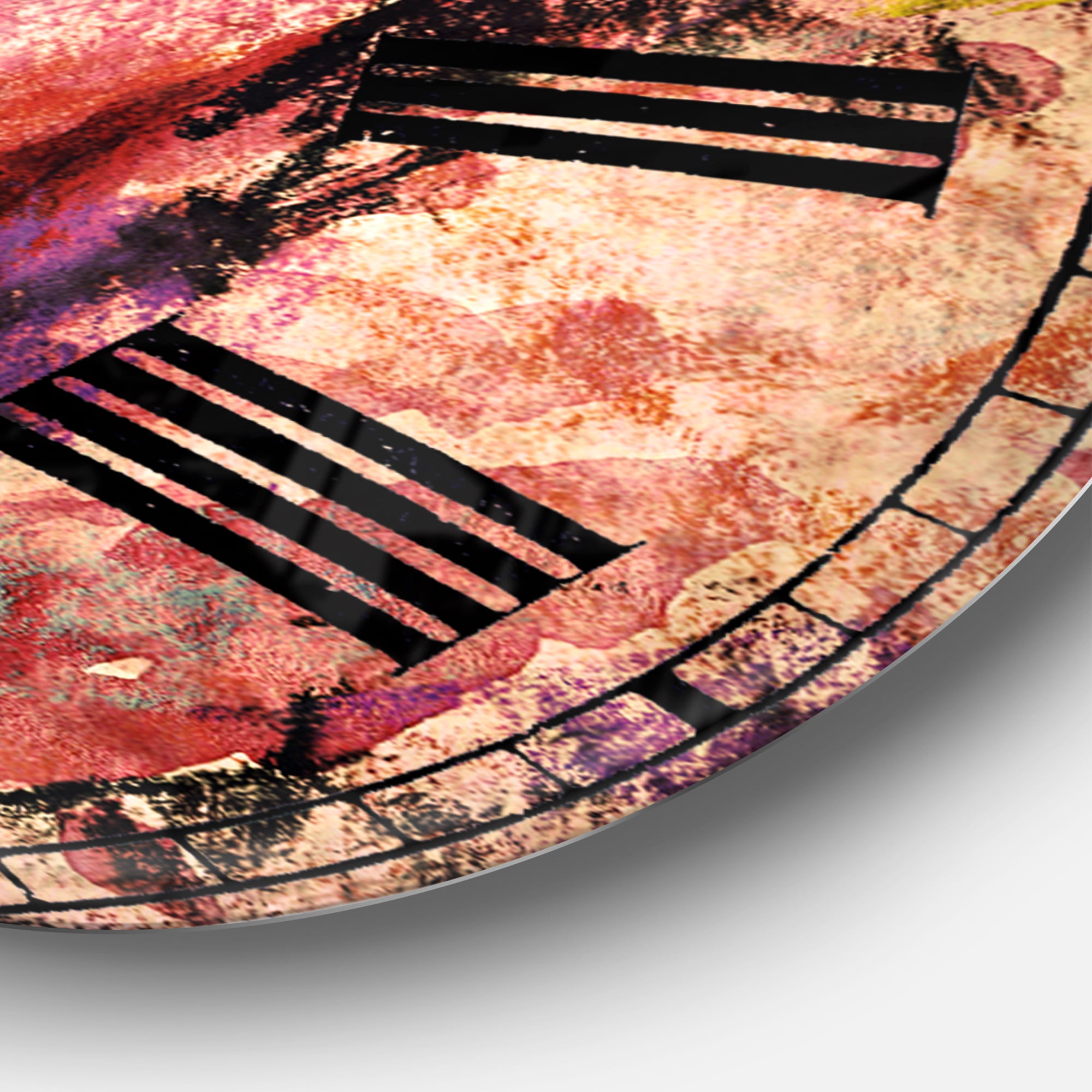 Designart 'Red Rose Illustration' Traditional wall clock