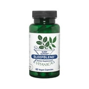 Vitanica Sleepblend, Non Habit Forming Sleep Support Supplement, with Melatonin, Valerian Root, Passionflower and Hops, Vegan, 60 Capsules