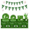 thumbnail image 1 of Footballs Party Supplies Green Football Ball Theme Paper Cup Plate Tableware, 1 of 7