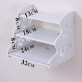 thumbnail image 3 of BiJun Three-Layer White Under Floating TV Shelf, Wall Mount WiFi Router Stand, Set-top Box Streaming Media Equipment Case, 3 of 7