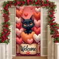 thumbnail image 3 of Red Heart Valentine's Day Banner Romantic Heart Backdrop Pink Background Gold Leaves Love Display for Valentine's Day Party Romantic Date Photo Shoot, 3 of 9