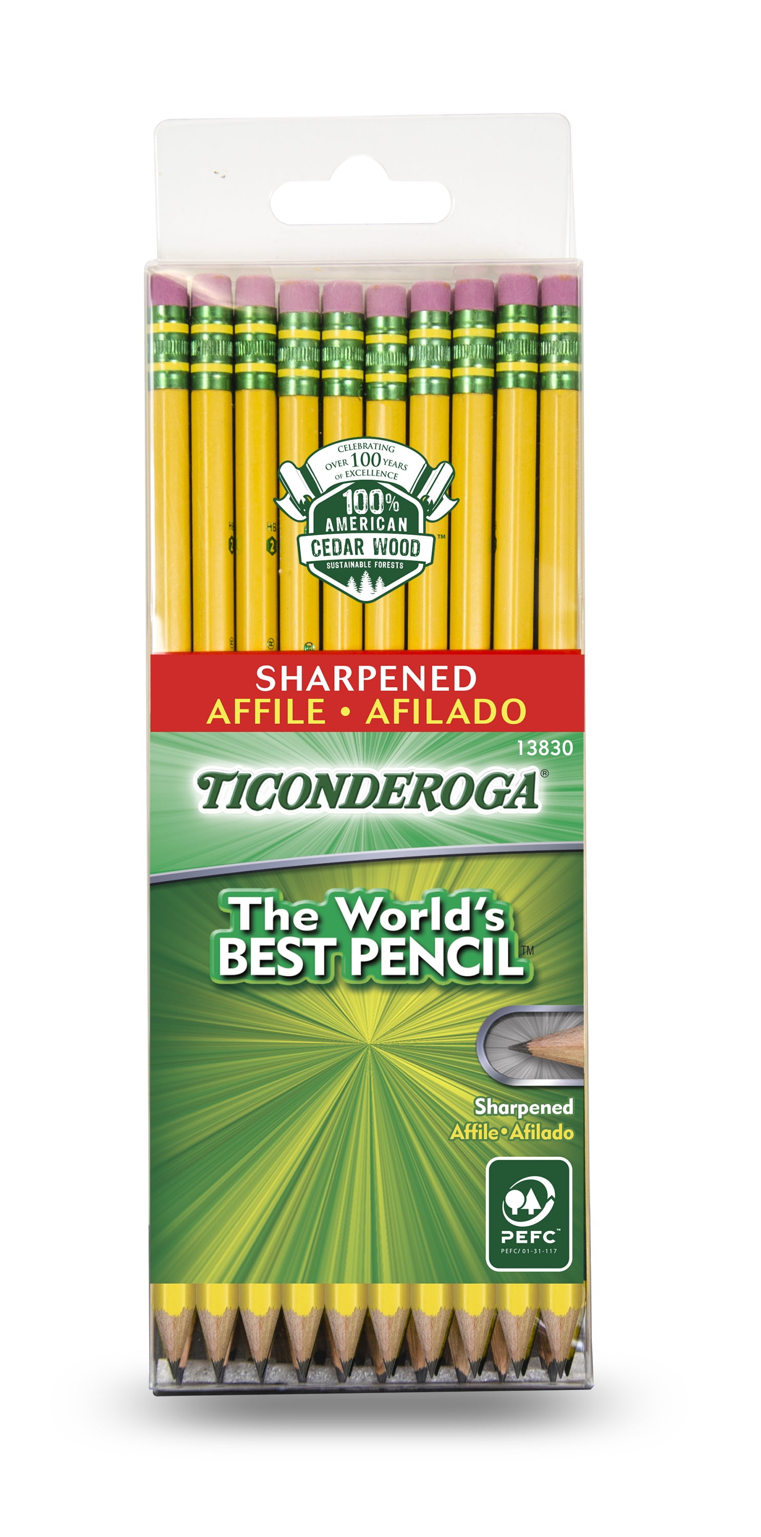 Ticonderoga Premium Wood Sharpened #2 HB Pencils 96 count 