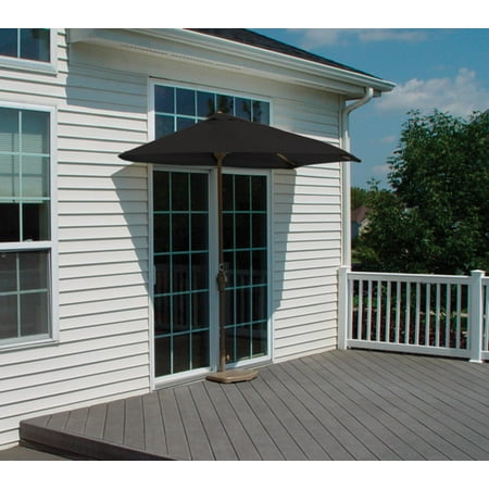 7 5 Half Canopy Patio Market Umbrella Black Sunbrella