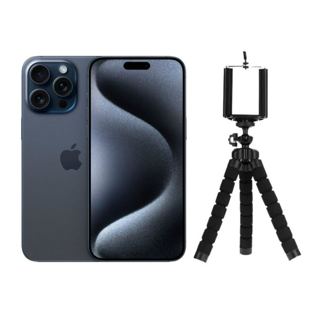 iPhone 15 Pro Max 256GB Azul E-SIM Reacondicionado más Tripode