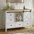 DWVO 48" Farmhouse Bathroom Vanity with Sink Combo, Barn Door Bathroom