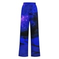 thumbnail image 3 of WXLWZYWL Halloween Pants for Women Plus Size Stretch Pants Casual Palazzo Sweatpants Bat Print Drawstring Wide Leg Pant Lounge Elastic Waist Sweatpant with Pockets, 3 of 4