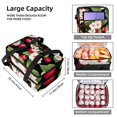 thumbnail image 3 of Cherry Double Layer Insulated Lunch Bag with Two Compartments, Large Capacity, Hand Carry, 7.1x11.4x16.1 Inches, 3 of 6