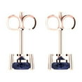 thumbnail image 4 of 1.0 Ct Heart Cut Studs Blue Sapphire 14K Rose Solid Solid Gold Everyday Dainty Earrings Push Back, 4 of 7