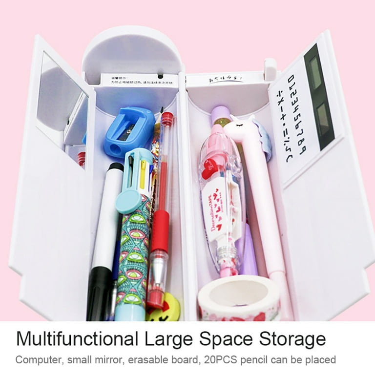 Multifunction Pencil Box With Double Password Lock, Large Capacity Plastic  Stationery Case Combination Lock Pencil Box Organizer(sweet Time)
