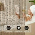 thumbnail image 6 of 1pc Brown Pebble Shower Curtain Liner with Weighted Magnets & Metal Grommets - 3D Plastic Bathroom Curtain with Hooks Bath Decor, 6 of 7