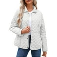 thumbnail image 2 of Mifsaly Plus Size Womens Quilted Jacket Warm Button Down Padded Coats Lightweight Long Sleeve Lapel Thermal Winter Outerwear Soild casual Fashion Puffer Jackets with Pockets Placed Recently, 2 of 9