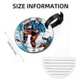 thumbnail image 5 of Ice Hockey Set of 2pcs PU Leather Round Suitcase Tags with Privacy Cover and Name ID Tag - Ideal for Travel Luggage, Handbags, Backpacks, School Bags, 5 of 6