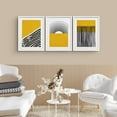 thumbnail image 4 of PixonSign Framed Wall Art Collage Print Gallery Set Yellow Black Paint Stroke and Polygon Color Block Variety Abstract Shapes Illustrations Modern for Living Room, Bedroom, Office - 12"x16"x3 WHITE, 4 of 6