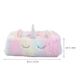 thumbnail image 4 of 1 unid rectángulo caja de pañuelos de peluche de unicornio lindo soporte de papel suave contenedor de pañuelos para restaurante de hotel en casa, 4 of 5