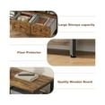 thumbnail image 7 of 63/71/79" Modern-Industrial TV Stand with 2 Fabric Drawers, Entertainment Center for TVs Up to 65/75/85", Rustic Brown Media Console with Storage Shelves, Open Design & Metal Frame, 7 of 7