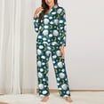 thumbnail image 2 of KLL Sweet Dream Lamb Print Women's Long Sleeve Pajamas with Pants Sleepwear Loungewear 2 Set-Large, 2 of 7