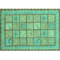 thumbnail image 1 of Ahgly Company Indoor Rectangle Abstract Turquoise Blue Modern Area Rugs, 3' x 5', 1 of 4