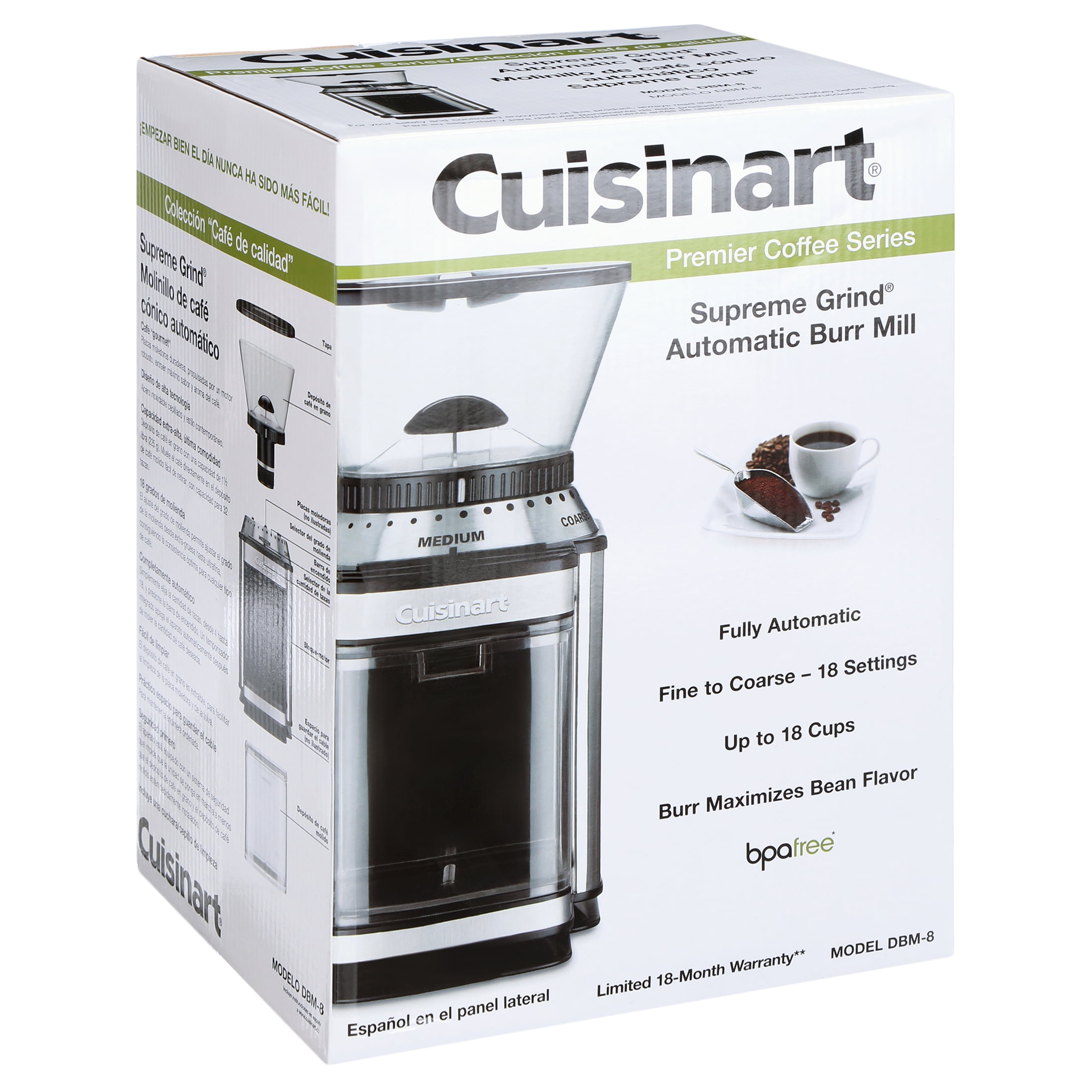 Cuisinart® Supreme Grind Automatic Burr Mill, Stainless Steel, 32 Cups