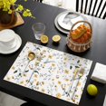 thumbnail image 3 of Pioneer Flower Floral Print Pattern Summer Placemats Table Placemats Set Of 6-Linen Kitchen Washable Placemats Table Mats 12x18 Inch Non-Slip Heat Resistant, 3 of 5
