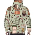 thumbnail image 7 of Rateoe Coffee Makers Macaroons Chocolate Pattern Mens Hoodie, Pullover Hooded Sweatshirt, Kangaroo Pocket Hoodie Ideal for Daily Wear, Travel and Home-Small, 7 of 7