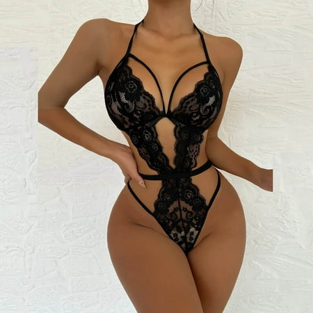

Giligiliso Clearance Lady’S Padded Bralette Plus Size Lace Sexy Push Up Bras Sexy Lingerie Lace Hollow Out Bowknot Temptation Babydoll Underwear Sleepwear Jumpsuit Bodysuits Pajamas