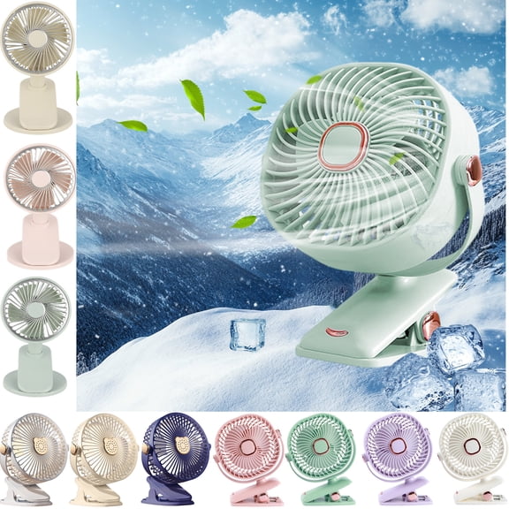 TACILIP School Supplies, Clip On Fan Rechargeable Battery Powered Fan 3 Speed Portable Small Fan Great for Outdoor Camping Home Office, Gifts for Men