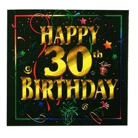 30th Birthday Beverage Napkins - Happy 30th Birthday 16 Ct 2 Ply, Happy 30th Birthday Napkins 16 Ct 2 ply By Beverage Napkins Ship from US